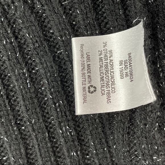 Covington Black Long Sleeve Silver Sparkle Cardigan  NWT Large Petite - Picture 10 of 10